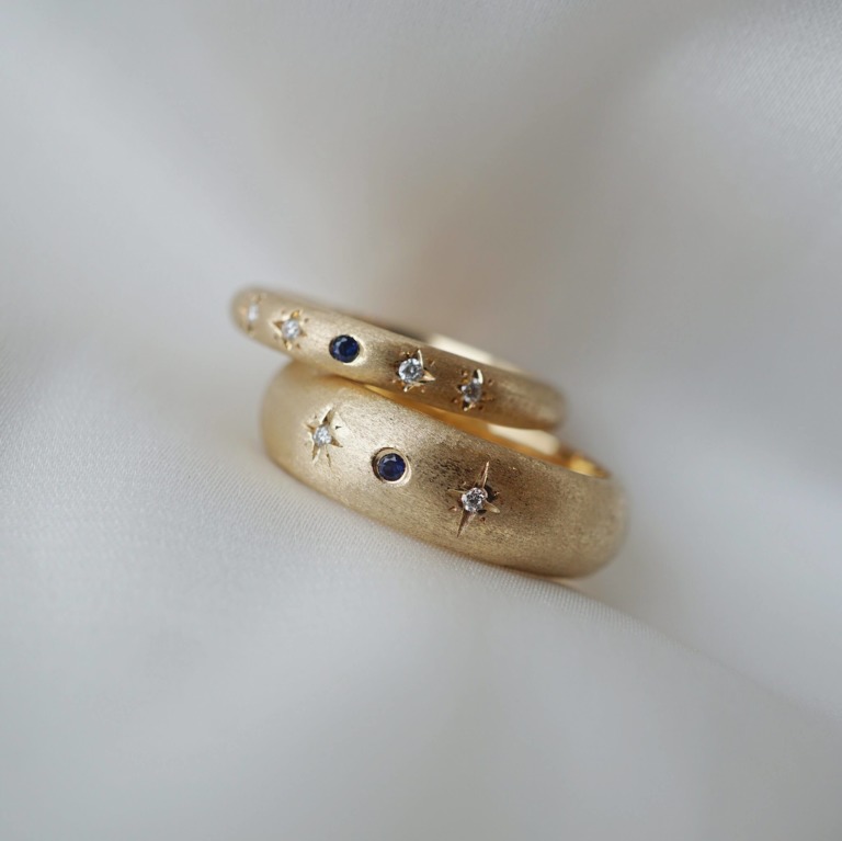 MOON & STAR COUPLE RING