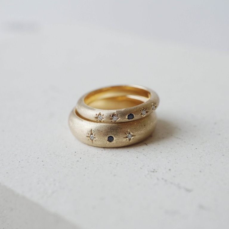 Alternative view of MOON & STAR COUPLE RING