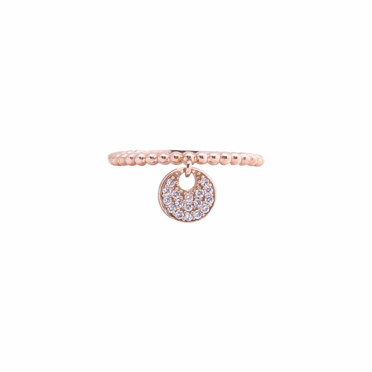 BEADED RING - DISC PAVE DROP
