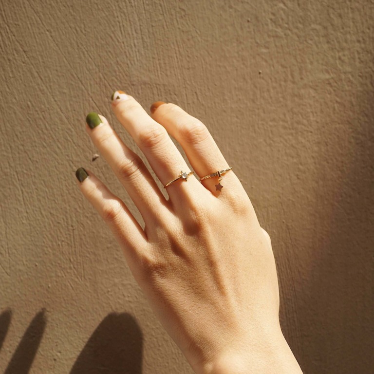 Alternative view of BEADED RING - DROP STAR