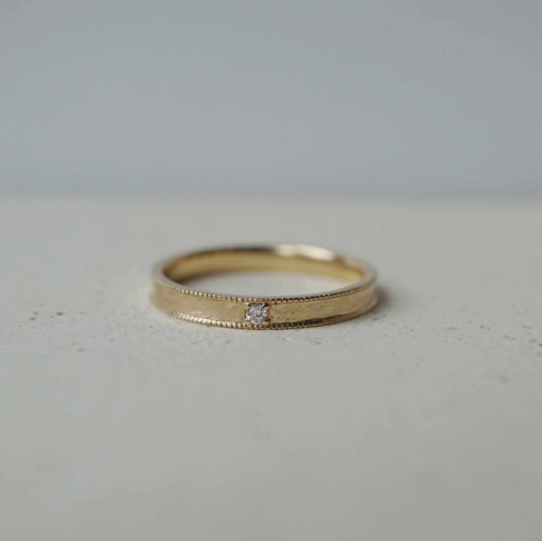 SQUARE MILGRAIN RING