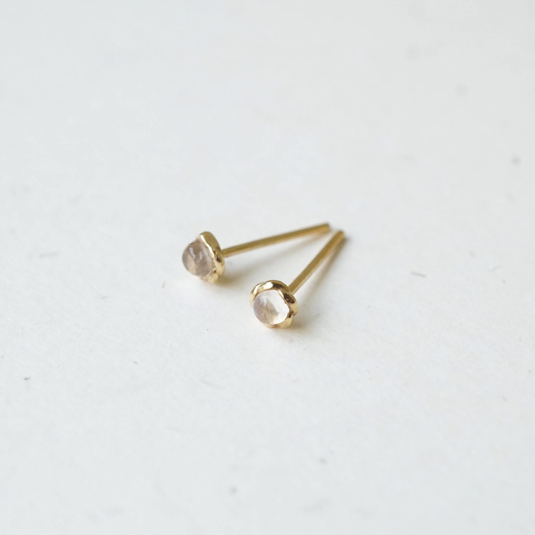 TINY MOONSTONE EARRINGS