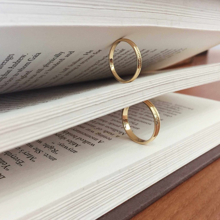 Alternative view of MILGRAIN COUPLE RING