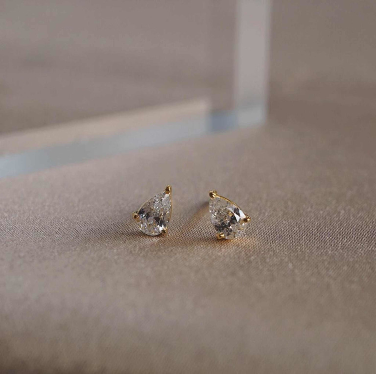 PEAR CUT STUD EARRINGS