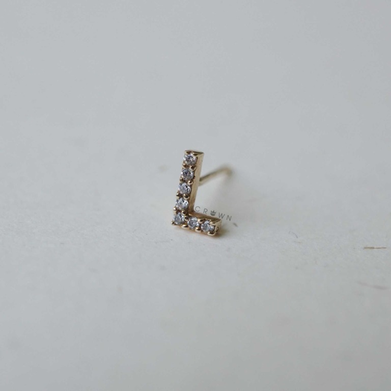 PAVE LETTER EARRINGS