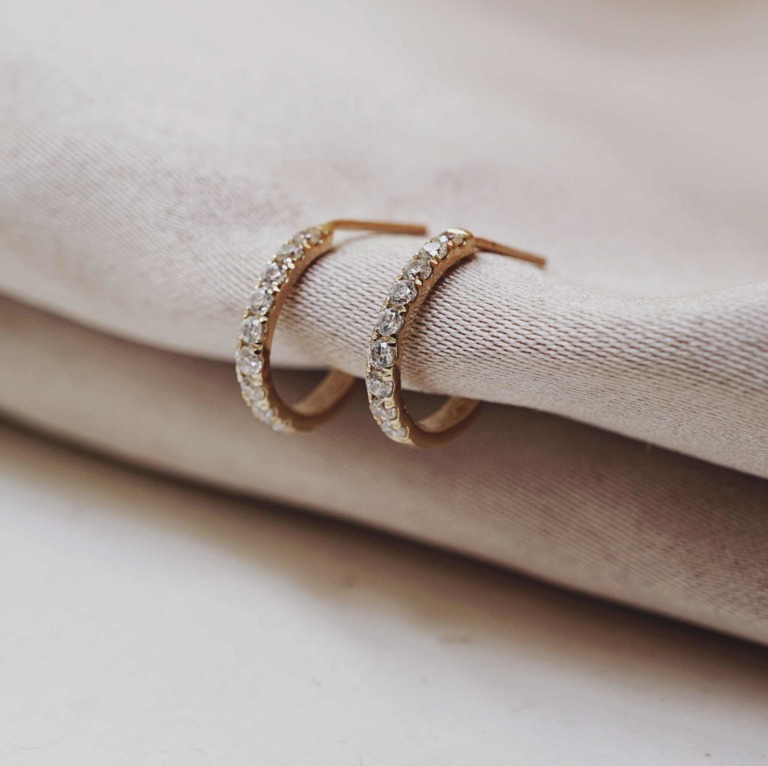 PAVE ETERNITY HOOP EARRINGS