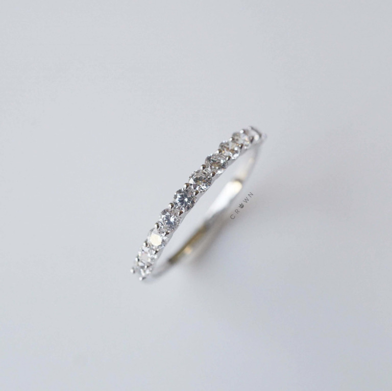 HALF PAVE RING - 2MM