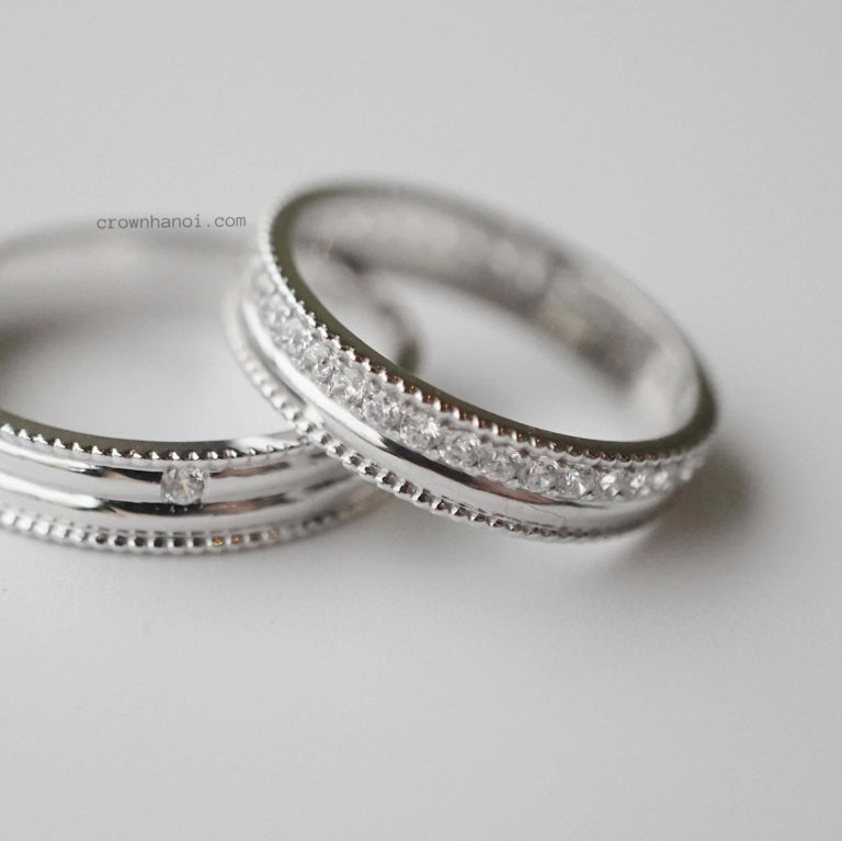 EMPEROR MILGRAIN COUPLE RING