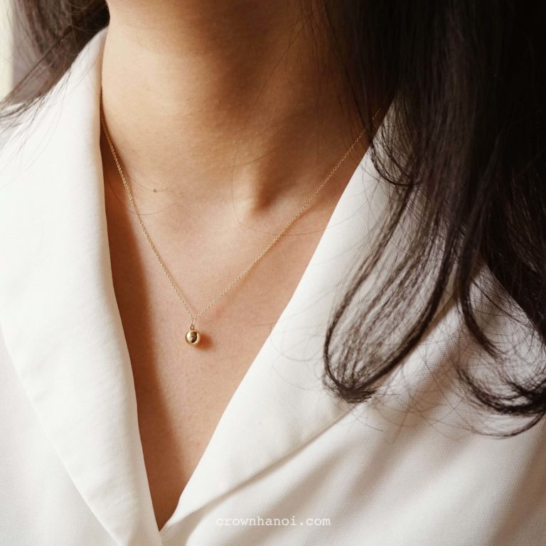 Alternative view of DROP BALL NECKLACE