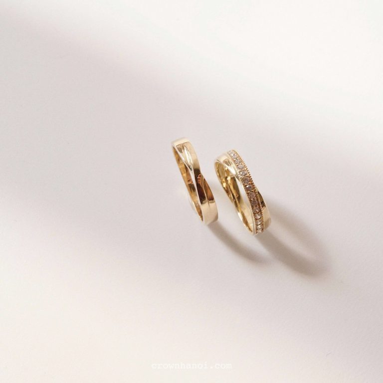 INTERSECTION BAND RING & DUO MILGRAIN ETERNITY RING