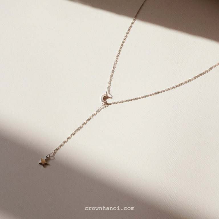 CRESCENT STAR LARIAT NECKLACE