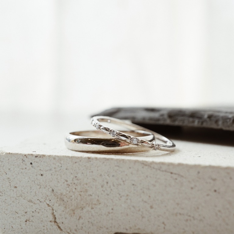 STAR ETERNITY RING & D-SHAPE BAND RING
