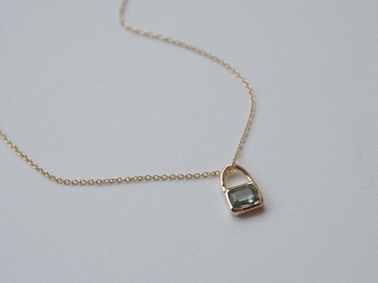 SAPPHIRE LOCK NECKLACE