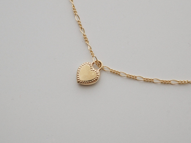MILGRAIN HEART FIGARO BRACELET