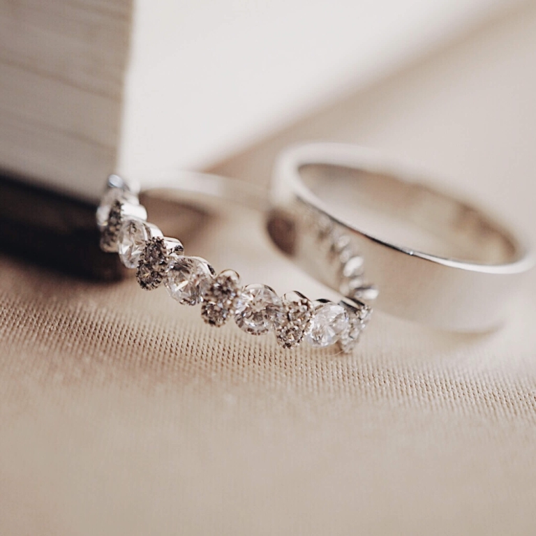 Alternative view of BAND RING 4.5MM & STARDUST ETERNITY RING