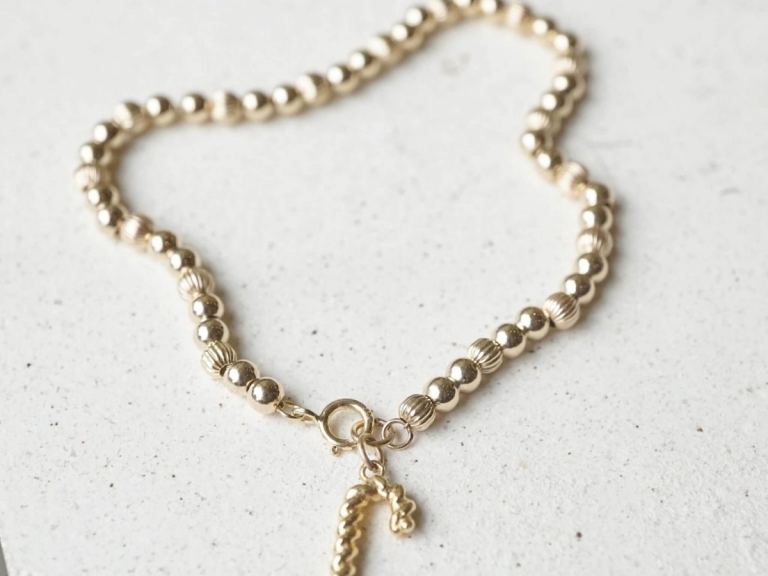 BEADED ORBIT BRACELET - CANDY CANE