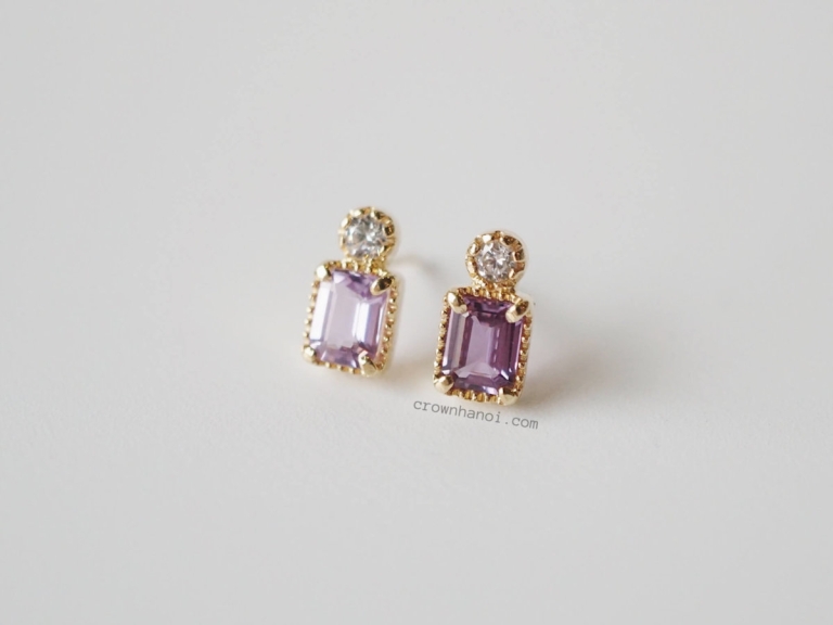DOTTIE RECTANGLE SAPPHIRE EARRINGS
