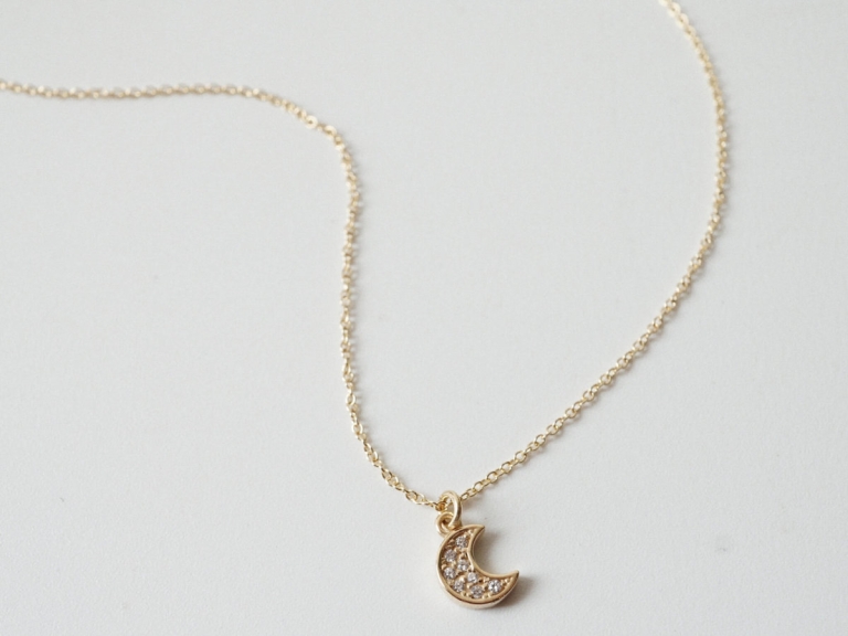 PAVE CRESCENT NECKLACE