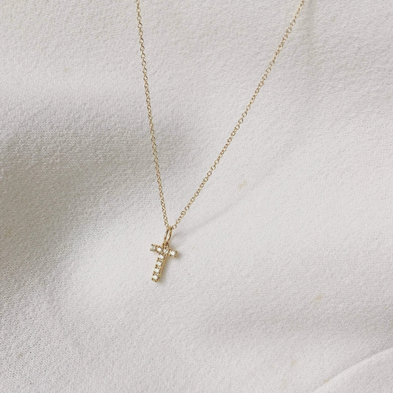 Alternative view of PAVE LETTER NECKLACE