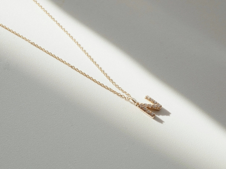 PAVE LETTER NECKLACE