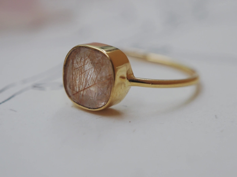 RUTILATED QUARTZ SKINNY RING