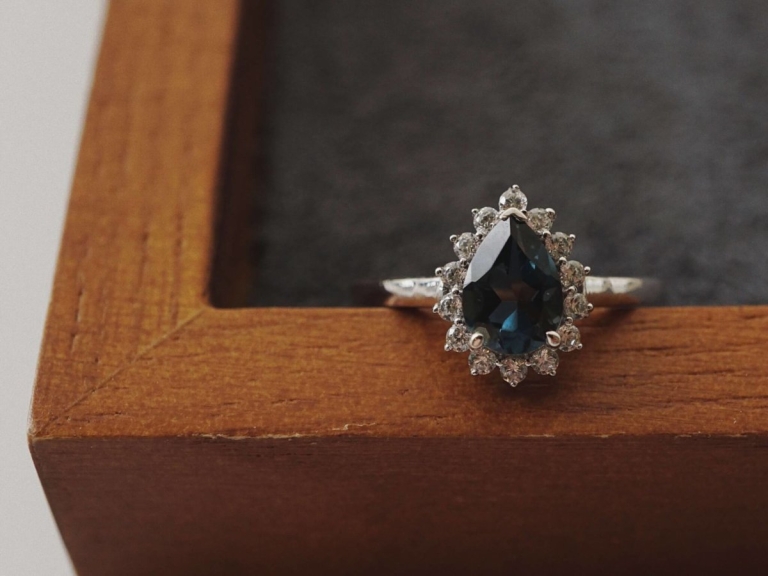 HALO TOPAZ PEAR CUT RING