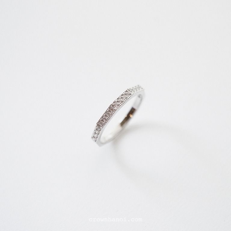 DECAGON MILGRAIN PAVE RING