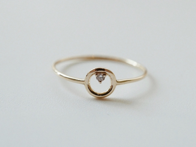 INNER STONE SKINNY RING