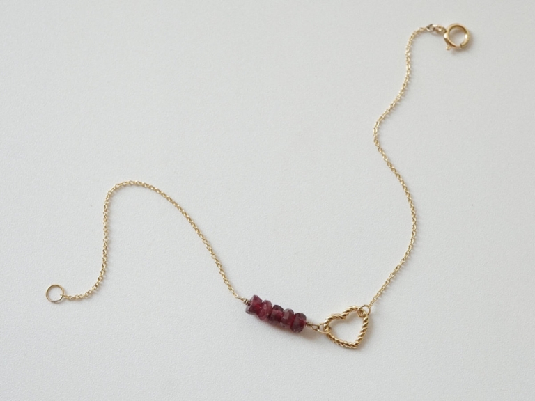 RUBY TWIST HEART BRACELET