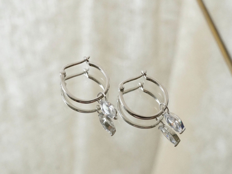 MARQUISE HOOP EARRINGS