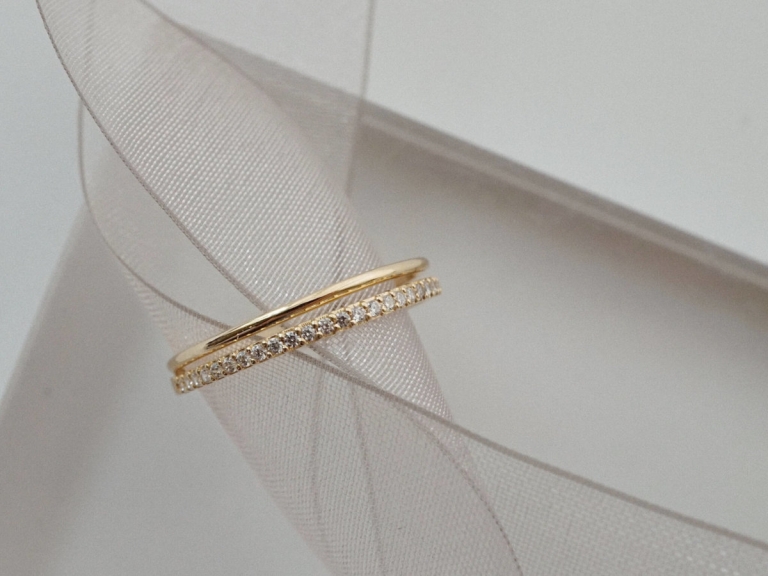 DOUBLE STONE SKINNY RING
