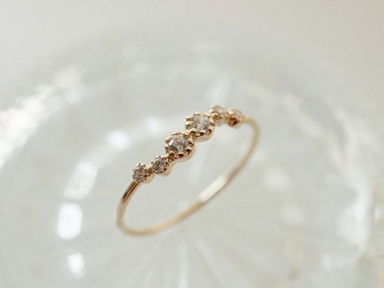 MULTI BOLD STONE SKINNY RING