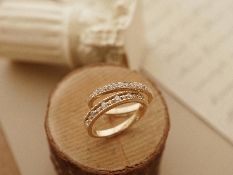 FRENCH LACE RING & PINPOINT ETERNITY RING