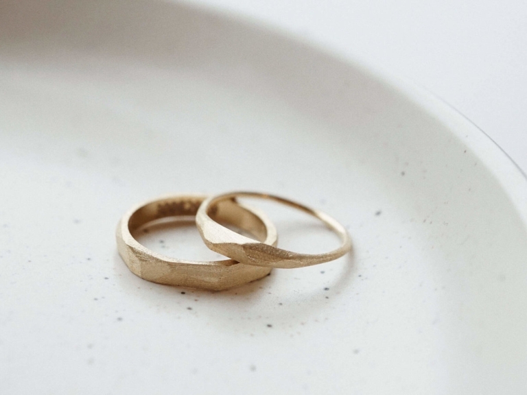 SKINNY FACET RING - 3.5MM & FACET BAND RING - 3MM