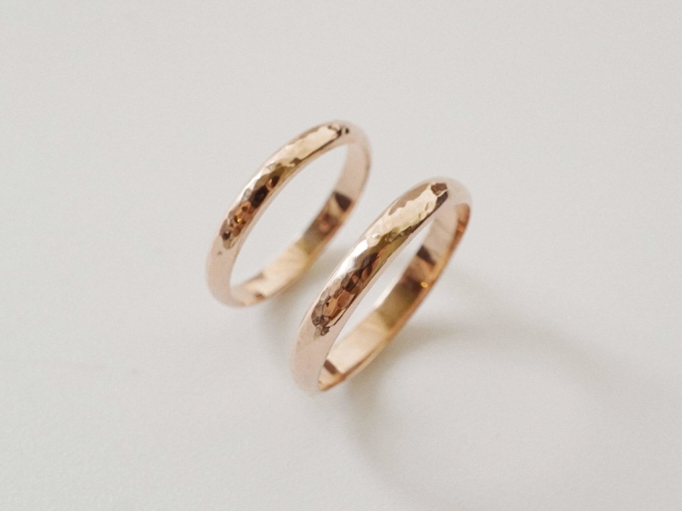 HAMMER D-SHAPE BAND RING - 2.5MM & 3MM