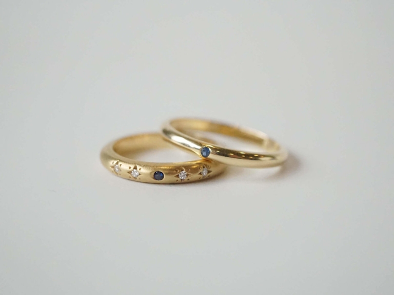 MOON & STAR BAND RING - SAPPHIRE UNO RING