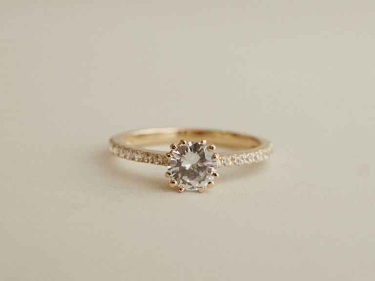 CATHEDRAL SOLITAIRE PAVE RING