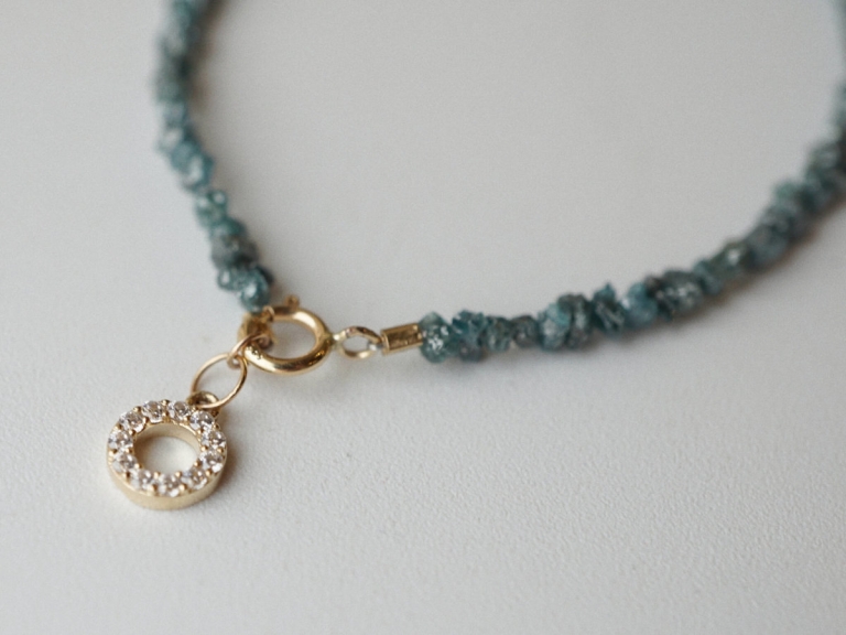 FULFILLMENT PAVE - GREEN RAW DIAMOND BRACELET