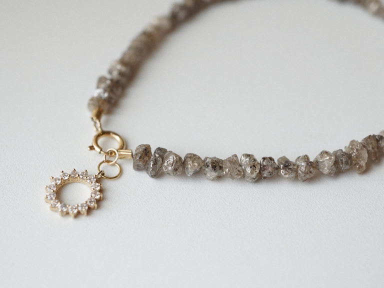 SUNFLOWER - GREY RAW DIAMOND BRACELET
