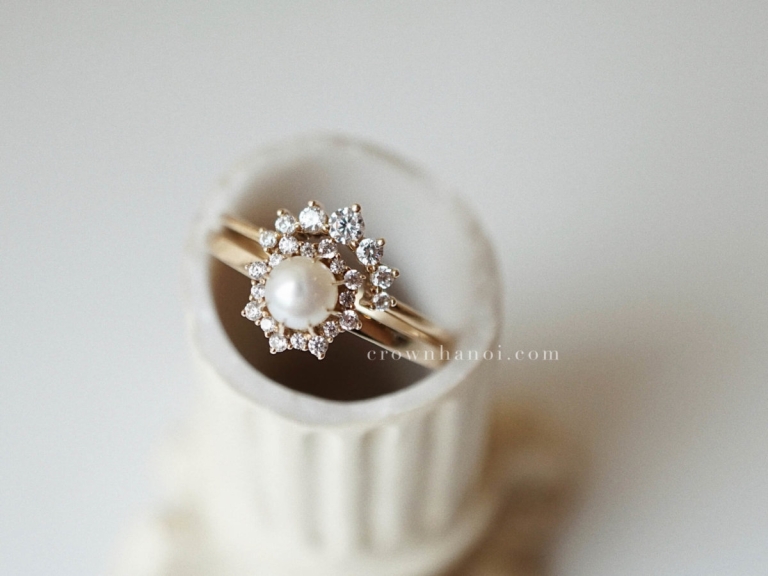 HELIOS PEARL RING & HIGH ARCH SKINNY RING