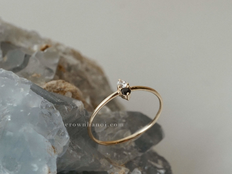 DUO STONE SKINNY RING