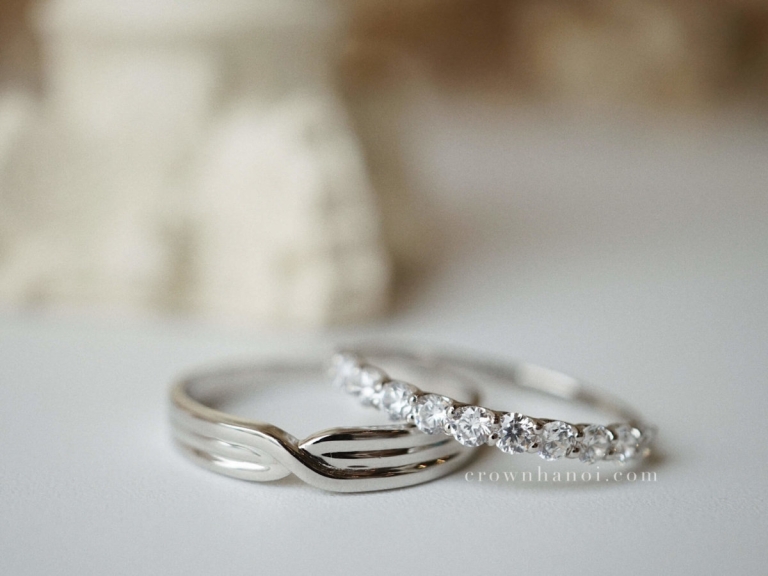 INTERTWINE BAND RING & PAVE RING - 2MM