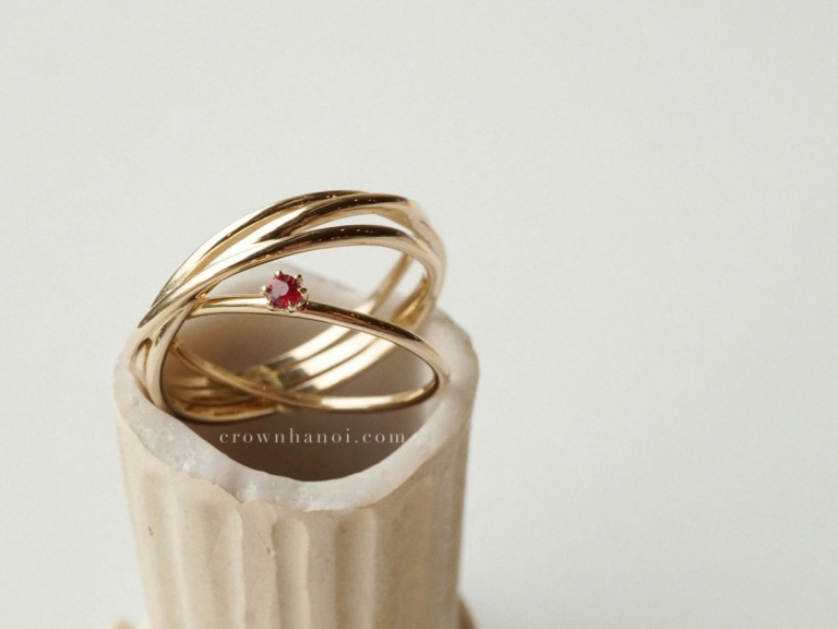 TRINITY RING & DANDELION SKINNY RING
