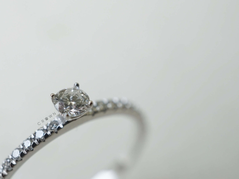 4 PRONG SOLITAIRE PAVE RING - 4MM