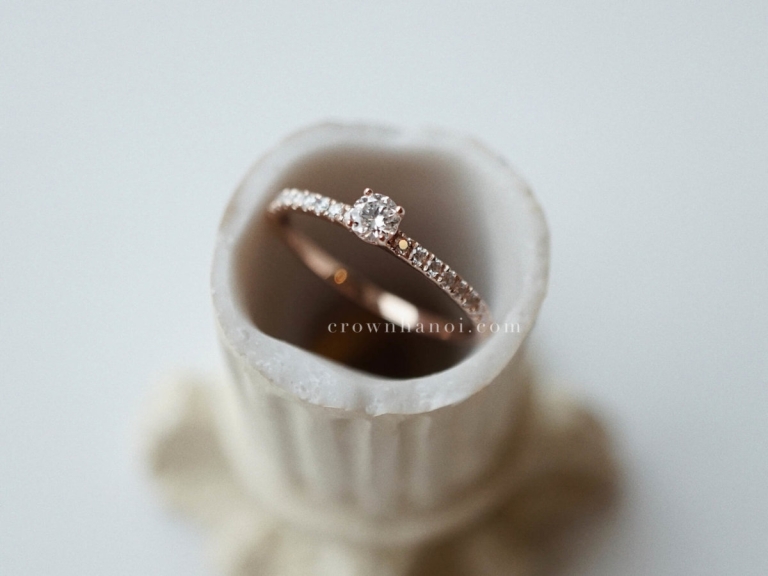 4 PRONG SOLITAIRE PAVE RING – 3MM