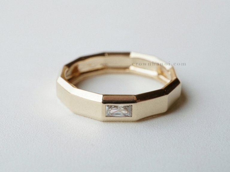 RECTANGLE GEOMETRIC FACET RING