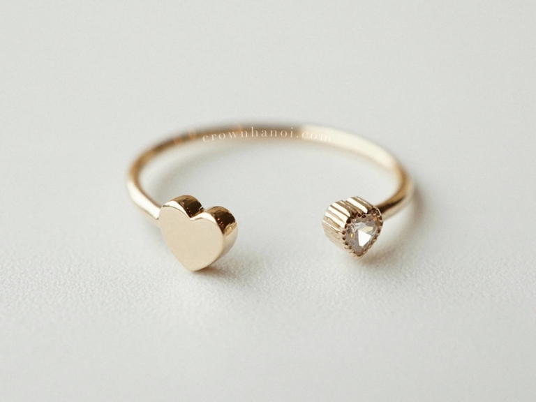 DOUBLE HEART OPEN RING