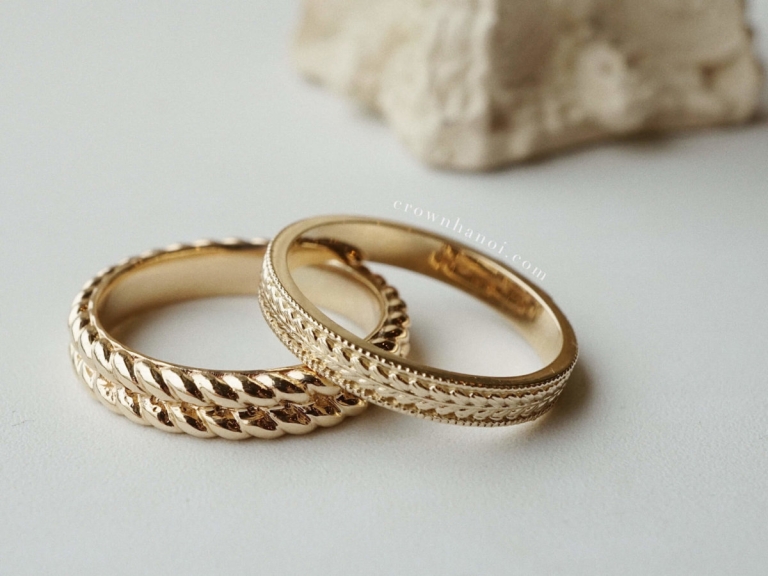 DUO ROPE BAND RING & LAUREL BAND RING