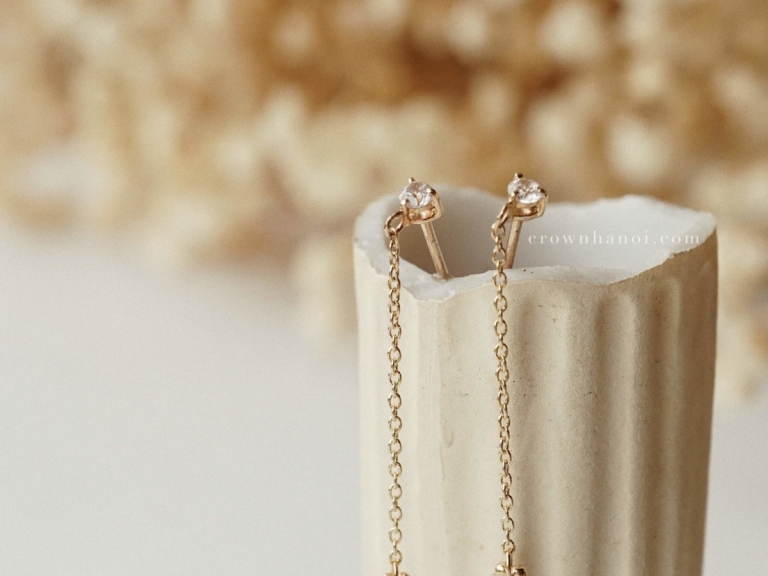 LILAC PETITE STONE PLAIN EARRINGS