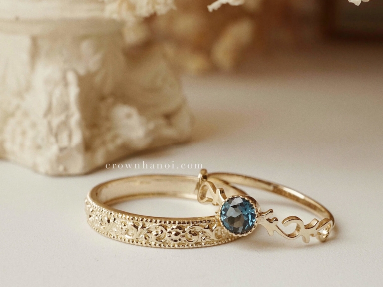 RENAISSANCE ART INSPIRED RING & TOPAZ MEANDER RING